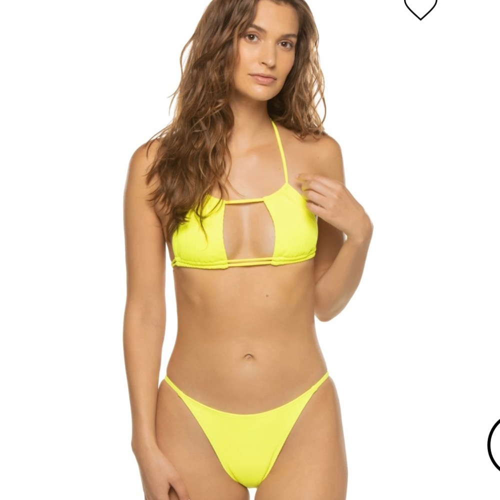 Montce yellow micro rib bikini set